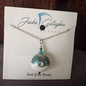 Jackie Gallagher Designs Soul of the Ocean Sterling Silver Necklace, new on pkg.